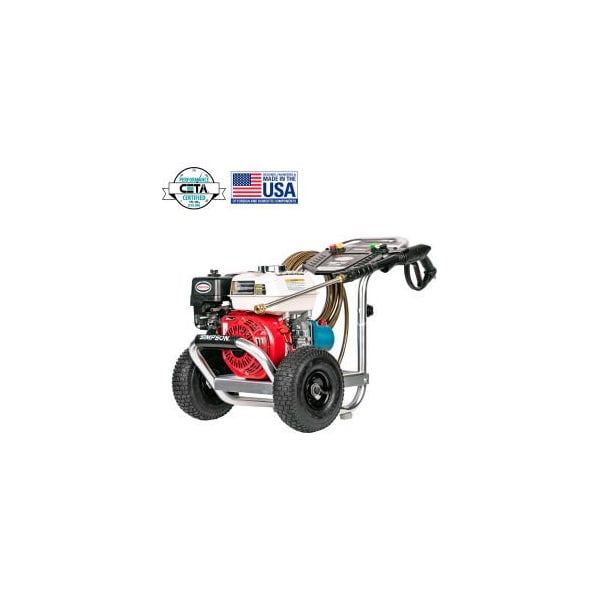 Fna Group Simpson Gas Pressure Washer W/ Honda GX200 Engine, 3400 PSI, 2.5 GPM, 5/16" Hose 60735 - main